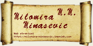 Milomira Minašević vizit kartica